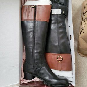 wide calf two tone boot